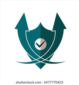 security shield with check list. flat design style. Suitable for data protection designs, presentations, reports, icons etc. vector design template