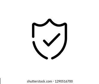 Security shield with check mark icon. Secure Icon or Symbol. Vector Illustration