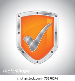 Security shield with check mark symbol