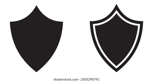 Security shield and shield check set. Protect shield icons.