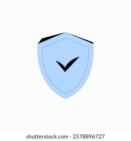 Security Shield With Checkmark In Flat Vector Illustration Symbolizing Trust, Protection, And Online Safety, Isolated On White Background