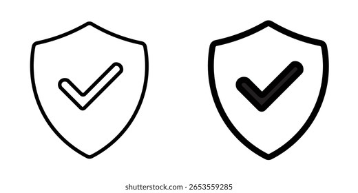 Icono de protección de marca de verificación de escudo de seguridad