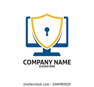 Security Shield Computer Technology Service Vector Logo Design Template