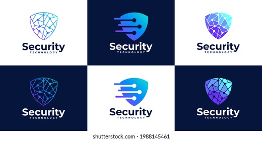 security shield concept. internet security. logo design collection