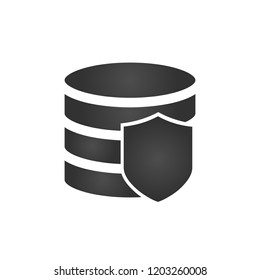 security shield and database icon, vector illustrationisolated on white background.