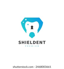 escudo de seguridad e ilustración de diseño de logotipo dental
