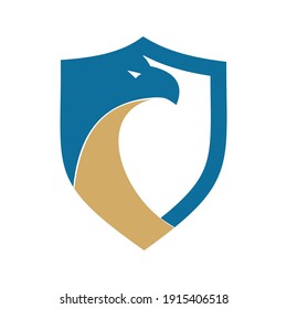 Security shield eagle logo design template vector
