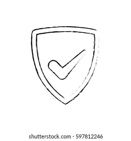 Security shield emblem icon vector illustration graphic design