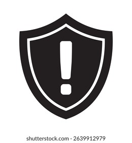 Security shield with exclamation mark icon, warning icon.