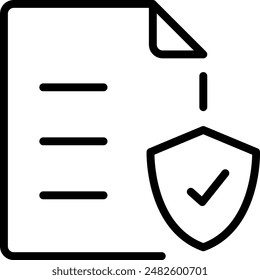 Security shield file icon. simple vector illustration editable stroke.