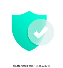 Security Shield Glass Morphism Effect Vector Icon