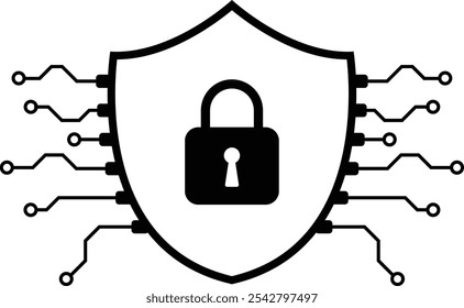 Security Shield Icon. Concept of cyber security, data protection and internet privacy