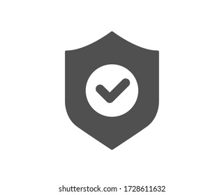 Icono de escudo de seguridad. Signo de ciberdefensa. Símbolo de protección privada. Clásico estilo plano. Elemento de diseño de calidad. Icono de escudo de seguridad simple. Vector