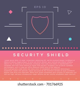 Security shield icon design on modern flat background