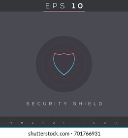 Security shield icon design on modern flat background