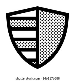 Security Shield Icon with Dots Style.