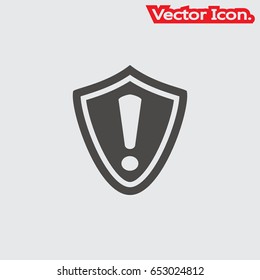 security shield icon isolated sign symbol and flat style for app, web and digital design. Vector illustration.