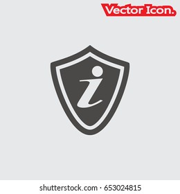 security shield icon isolated sign symbol and flat style for app, web and digital design. Vector illustration.