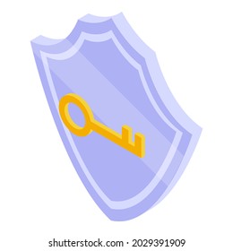 Security shield icon isometric vector. Safe lock. Web internet