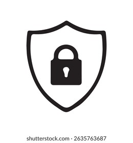Security Shield Icon with Lock – Data Protection and Privacy Symbol