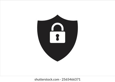 Security shield icon. Lock security icon. Security shield vector icon isolated on white background. 