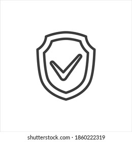 Security shield icon on white background