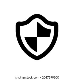 Security shield icon on white background