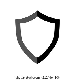 Security shield icon on white background.