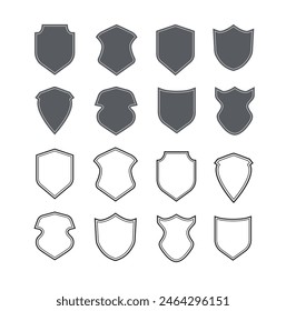 Security shield icon and Protection. Safety and defense concept. armor icon set. Vector illustration