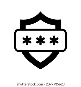 Icono de escudo de seguridad. Proteja su contraseña. Ilustración vectorial. Icono de protección de datos personales