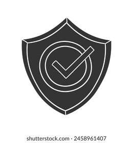 Security Shield Icon Silhouette Illustration. Defense Vector Graphic Pictogram Symbol Clip Art. Doodle Sketch Black Sign.