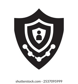 Security shield icon, security shield symbol. Security shield sign vector illustration