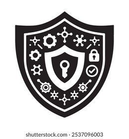 Icono del escudo de seguridad, símbolo del escudo de seguridad. Ilustración vectorial de signo de escudo de seguridad