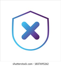 security shield icon. shield with task symbol.gradient style outline Vector illustration, vector icon concept.