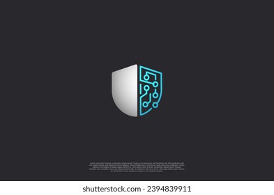 Security shield with icon technology logotype concept idea. Vector Design template element
