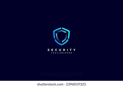 Protector de seguridad con idea de logotipo de tecnología de iconos. elemento de plantilla Diseño de vector
