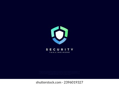 Security shield with icon technology logotype concept idea. Vector Design template element
