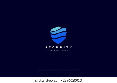 Security shield with icon technology logotype concept idea. Vector Design template element
