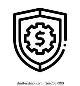 Security Shield Icon Vector. Outline Security Shield Sign. Isolated Contour Symbol Illustration