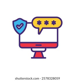 Security Shield icon vector stock illustration