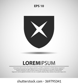 security shield icon for web and mobile. flat design style