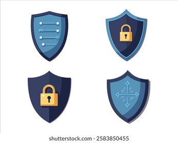 Security Shield Icons illustration design