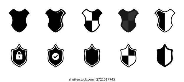Iconos del escudo de seguridad. Conjunto de iconos de escudo distintos, cada uno representa la garantía, la seguridad y la protección, lo que significa una sensación de seguridad.