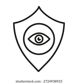 Sicherheitsschild-Symbole. Überwachungsbeobachtungssymbol. Professionelle Vektorgrafik. Ausgezeichnete Sicherheitsmonitore. EPS 10.