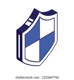 icono de estilo isométrico del escudo de seguridad