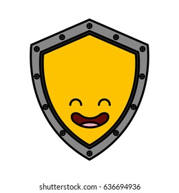 security shield kawaii character