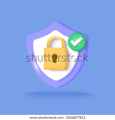 security shield with key icon, security concept vector