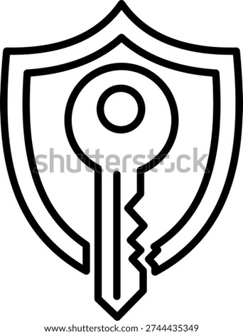 Security Shield with Key Icon: Digital Protection and Access Concept