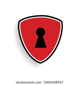 security shield, key lock symbol vector