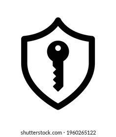 Security shield key password icon.